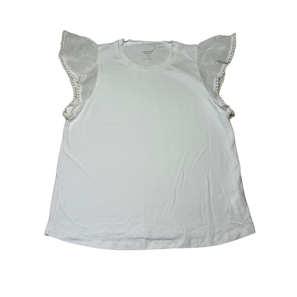 KATE SPADE Womens Flutter Sleeve Tee White Size M - Picture 4 of 11